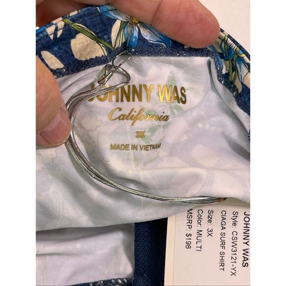 Johnny Was Multicolor Ruched Ciaga Floral Long Sleeve Surf Shirt Size 3X NWT - Picture 3 of 9